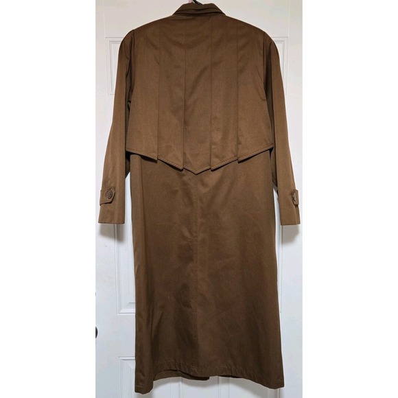 Vintage Braefair Trench Coat Jacket Womens Size 10 Brown /w Liner Shoulderpads - Picture 10 of 10
